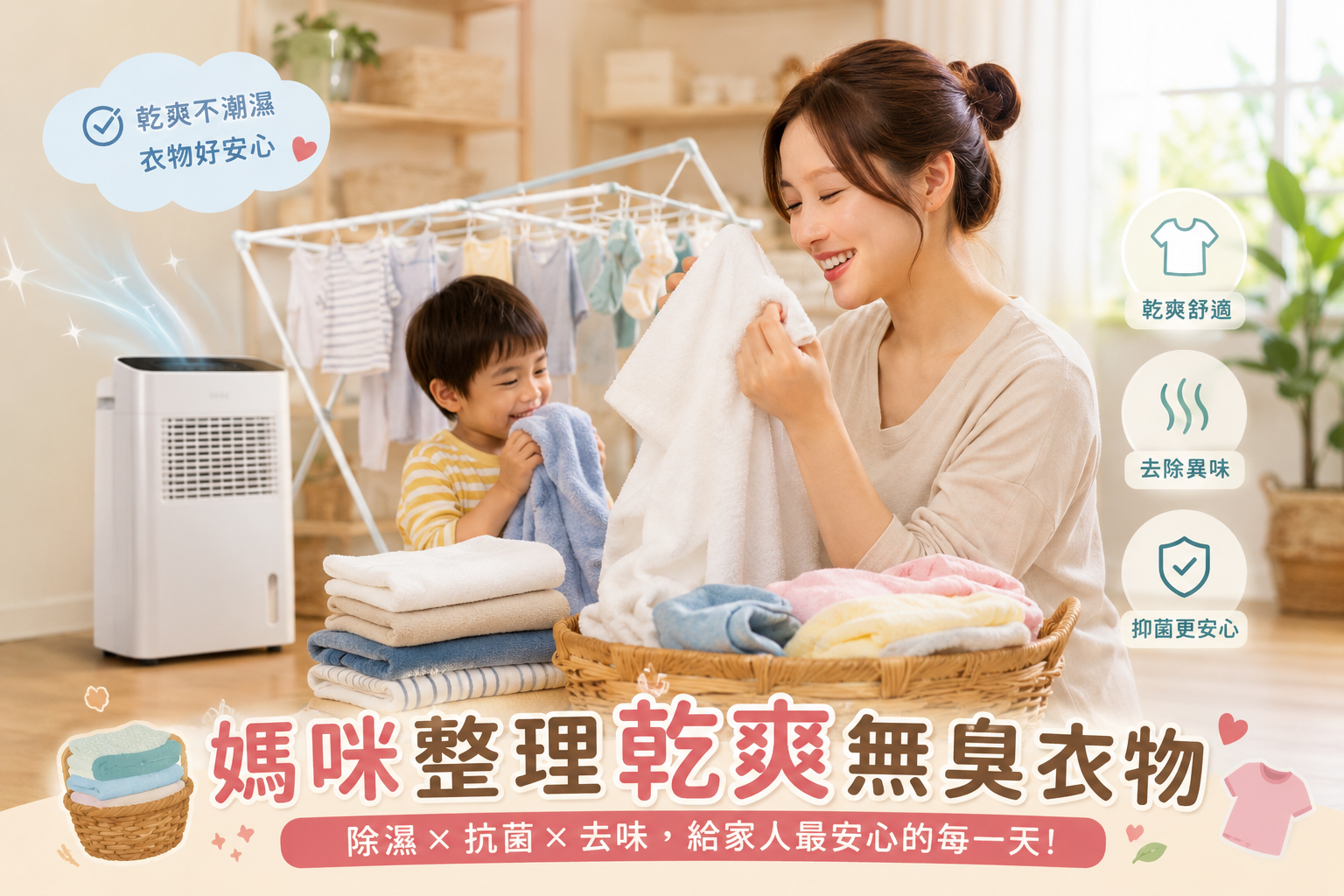 媽咪整理乾爽無臭衣物