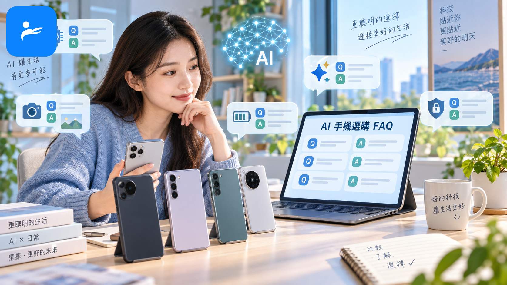 消費者查看 AI 手機選購常見問題與答案