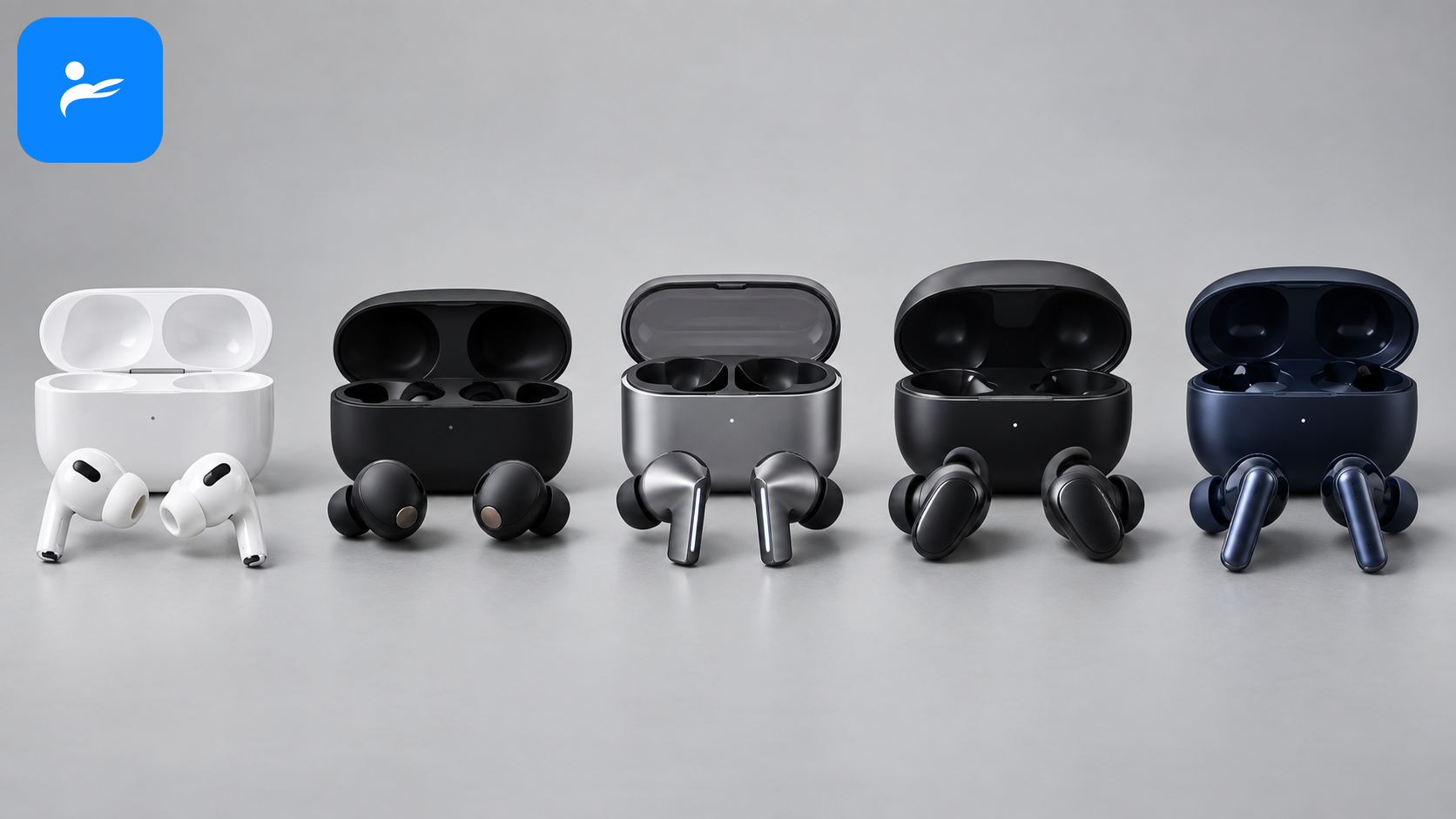 AirPods Pro 3、Sony WF-1000XM6、Galaxy Buds4 Pro、Bose 與 soundcore 耳機並排比較
