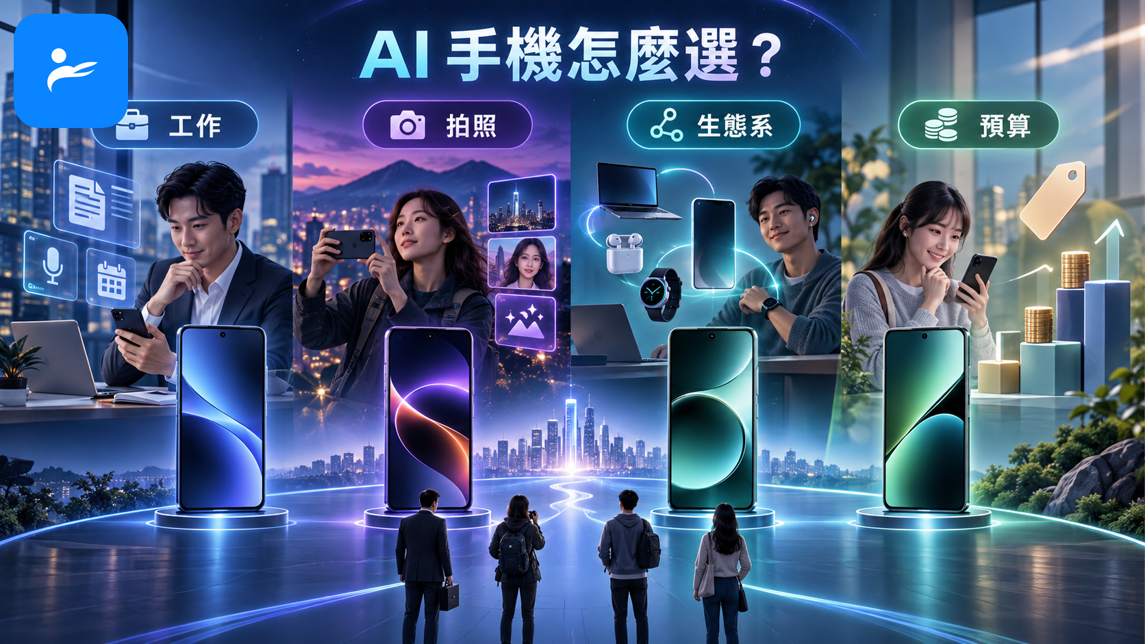 不同使用者依工作、拍照、生態系與預算選擇 AI 手機