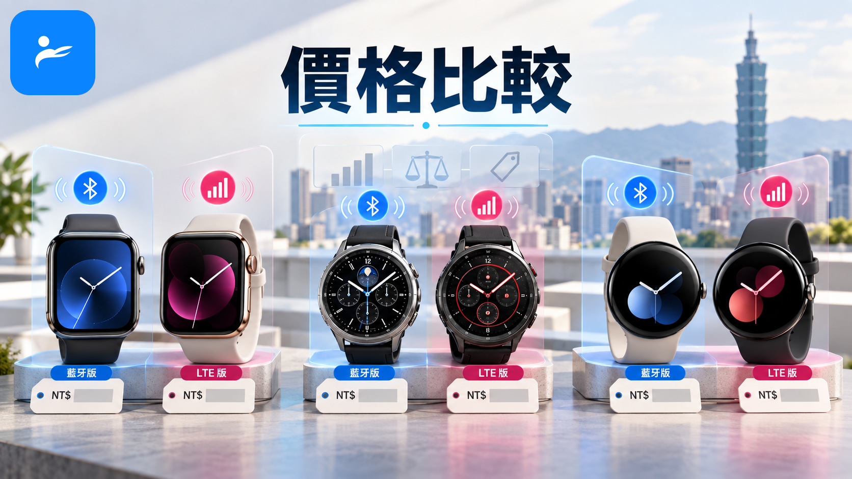 台灣消費者比較 Apple、Samsung 與 Google 智慧手錶藍牙版和 LTE 版價格