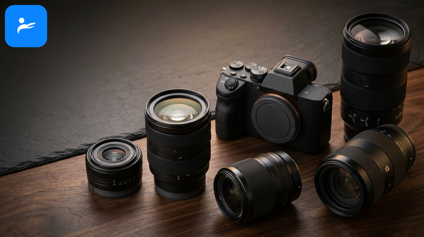 Sony α6400 搭配多款 E 接環鏡頭，呈現成熟鏡頭系統的選擇優勢