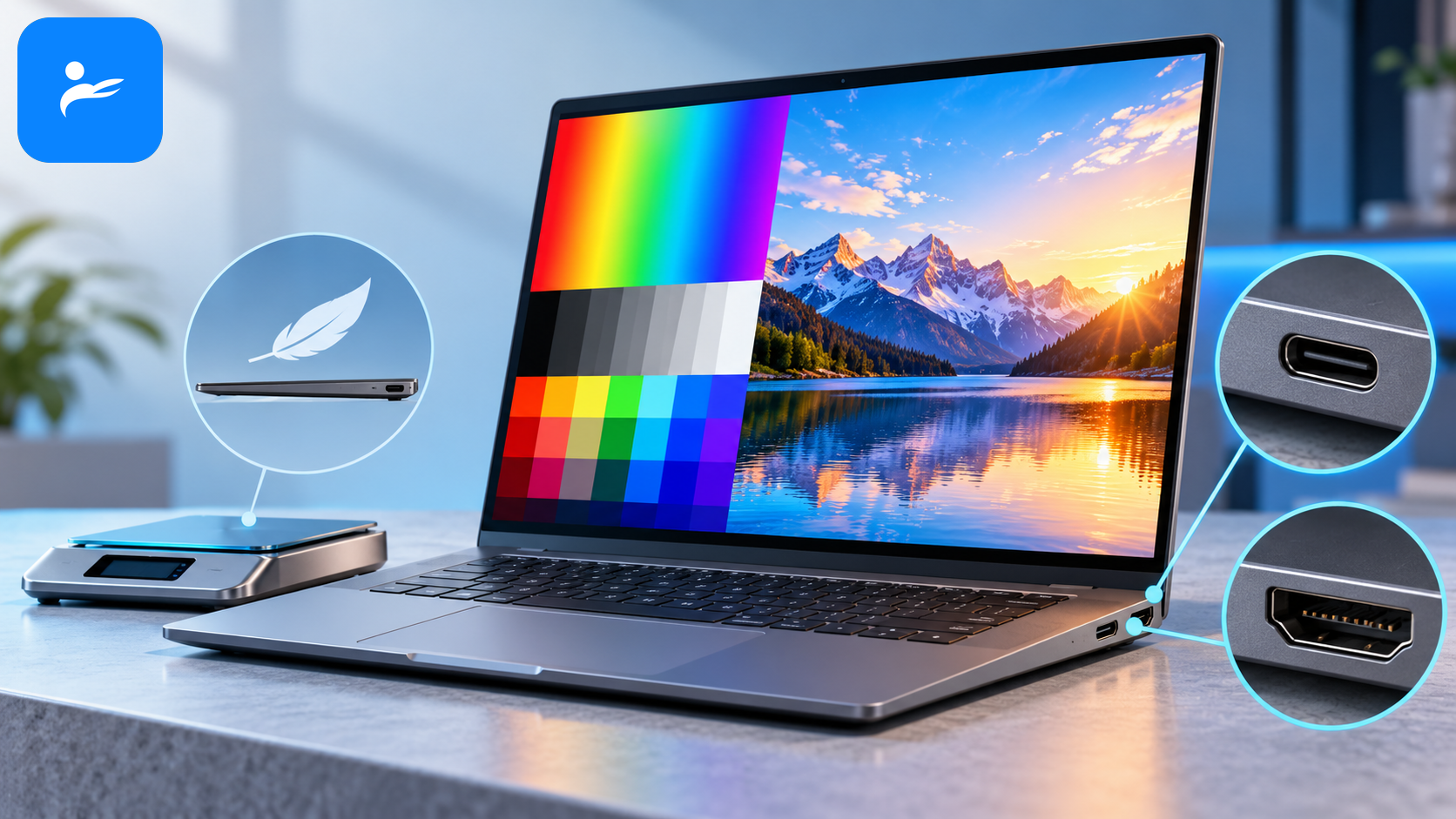 筆電螢幕亮度色域、機身重量與USB-C HDMI連接埠的檢查重點