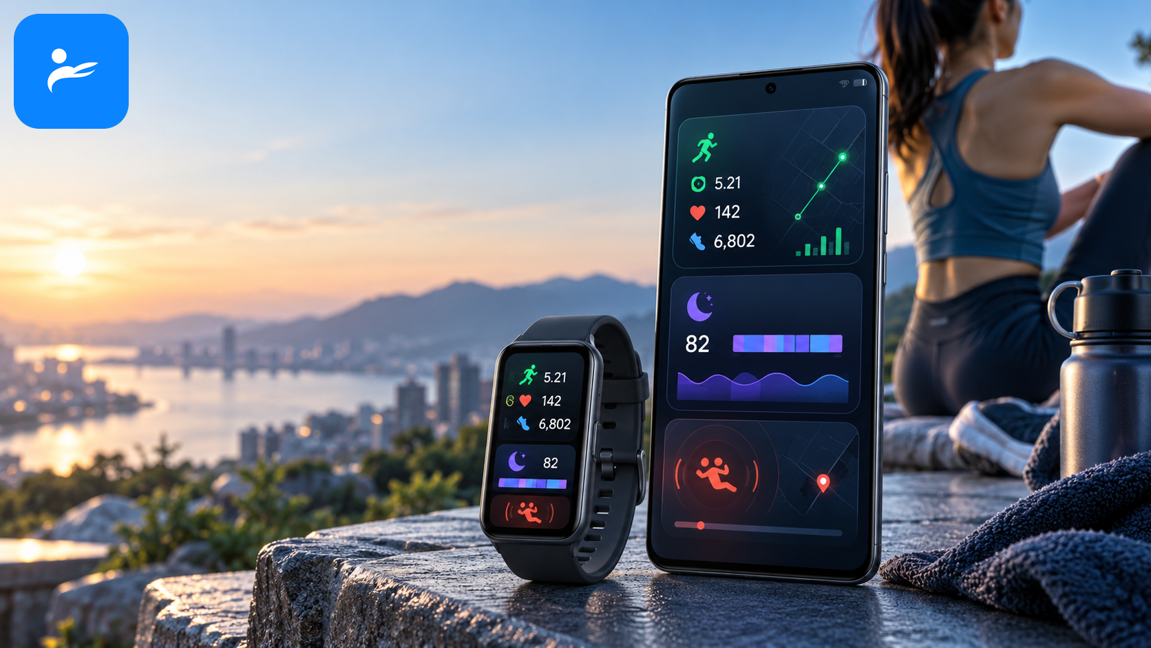 Samsung Galaxy 手機與 Galaxy Fit3 同步顯示運動、睡眠及跌倒偵測功能